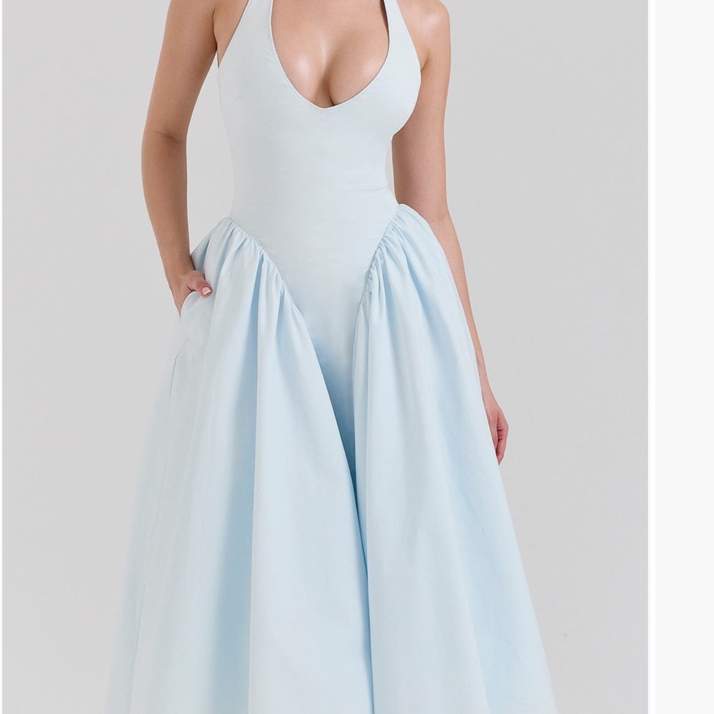 House of CB Light Blue Backless Gown